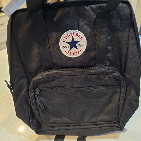 backpack Converse Small Square 14" School Bag Messenger BLACK NEW - Picture 3 of 8